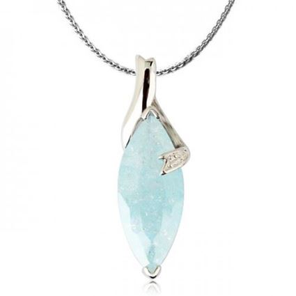 Picture of Special Crystal Pendant Necklace - Blue Zircon Crystal
