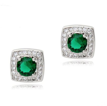 Picture of Stud Earrings - Green Zircon Crystal