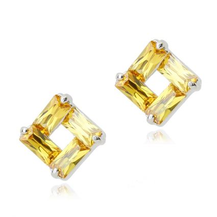 Picture of Stud Earrings - Yellow Zircon Crystal