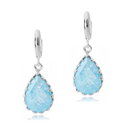 Picture of Teardrop Earrings - Blue Zircon Crystal