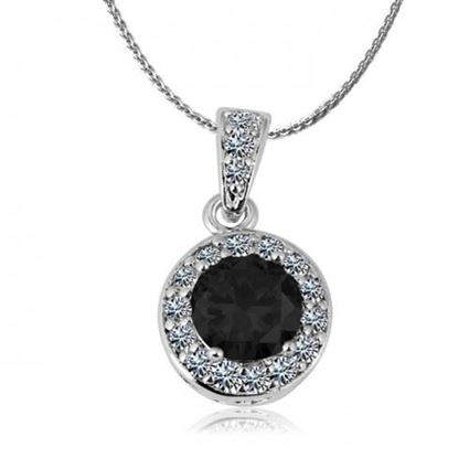 Picture of Zircon Crystal Pendant Necklace - Black Zircon Crystal