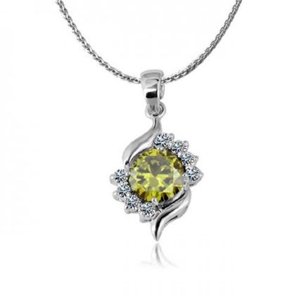 Picture of Zircon Crystal Pendant Necklace - Green Zircon Crystal